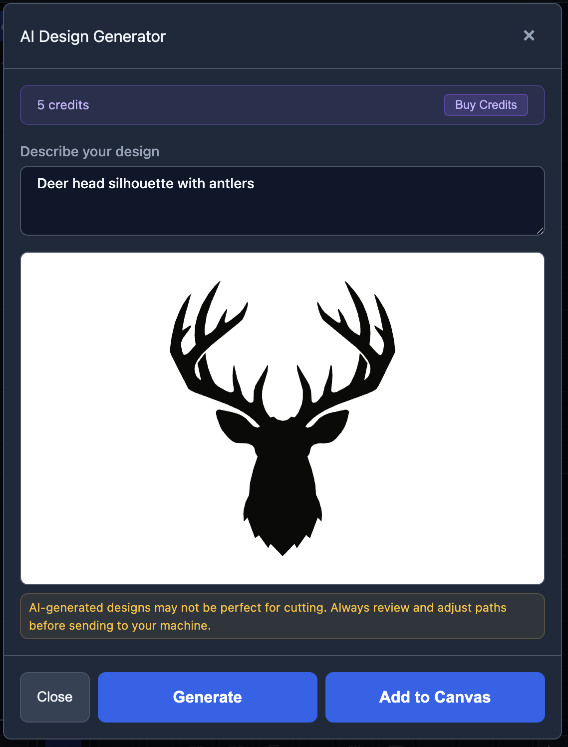 AI generated deer design