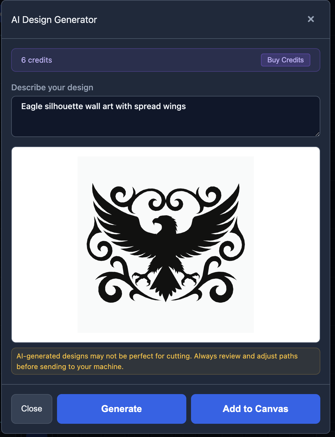 AI generated eagle design